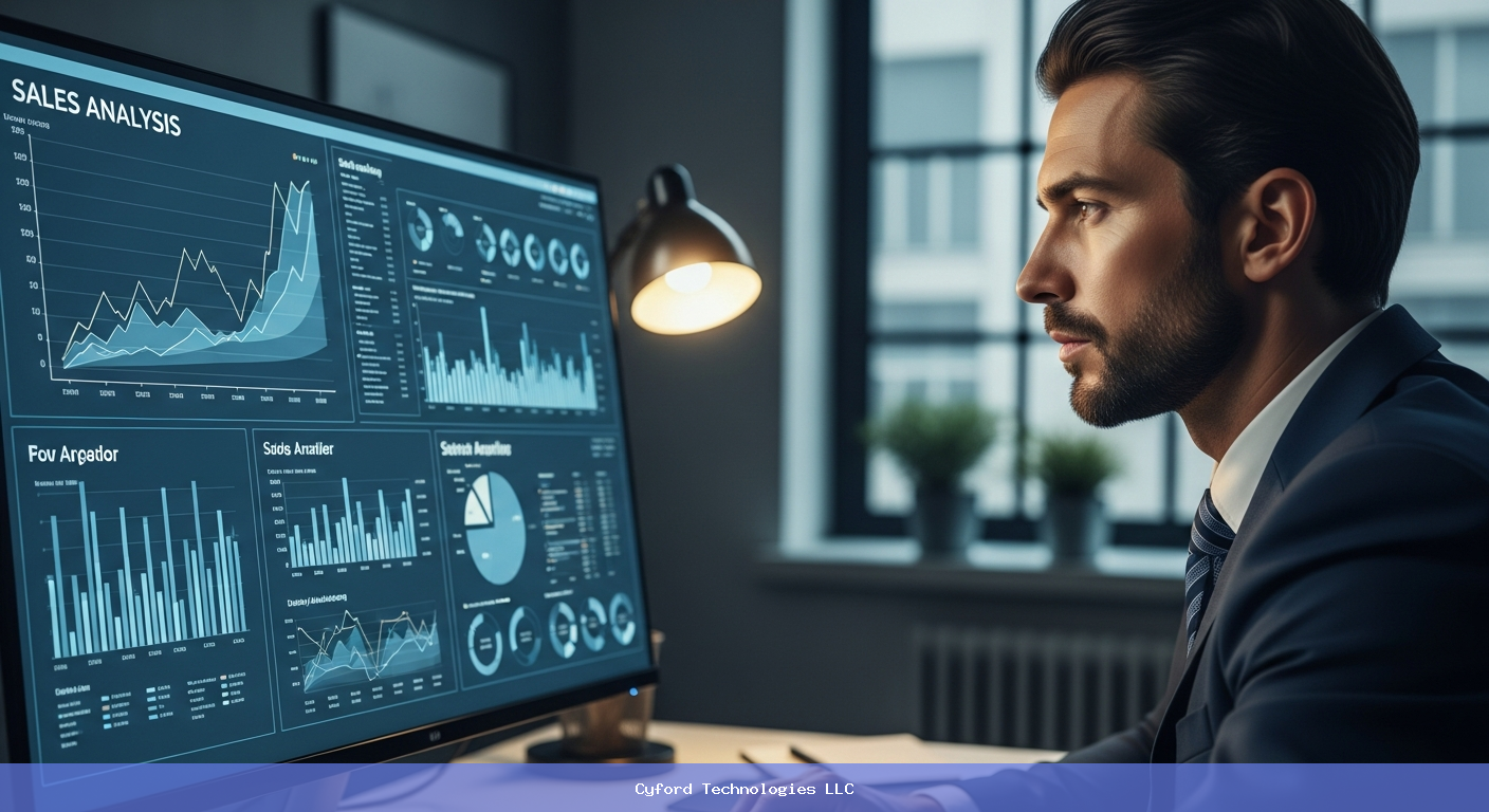 business professional analyzing sales charts